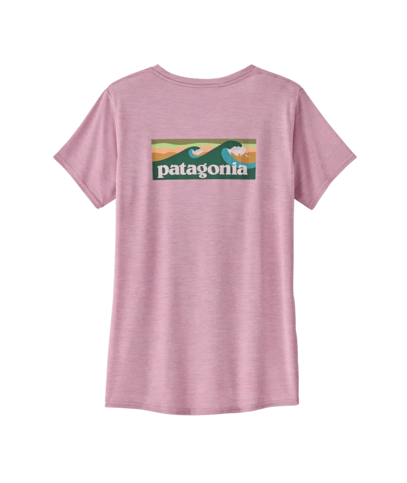 Patagonia Cap Cool Daily Graphic Shirt-Boardshort Logo: Milkweed Mauve X-Dye