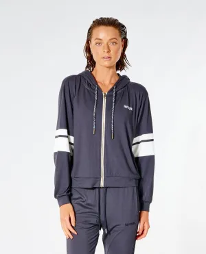Rip Curl Run Swim Surf Zip Thru Jacket-Washed Black