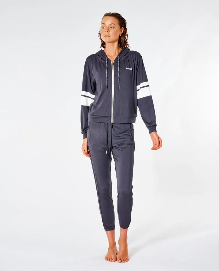 Rip Curl Run Swim Surf Zip Thru Jacket-Washed Black