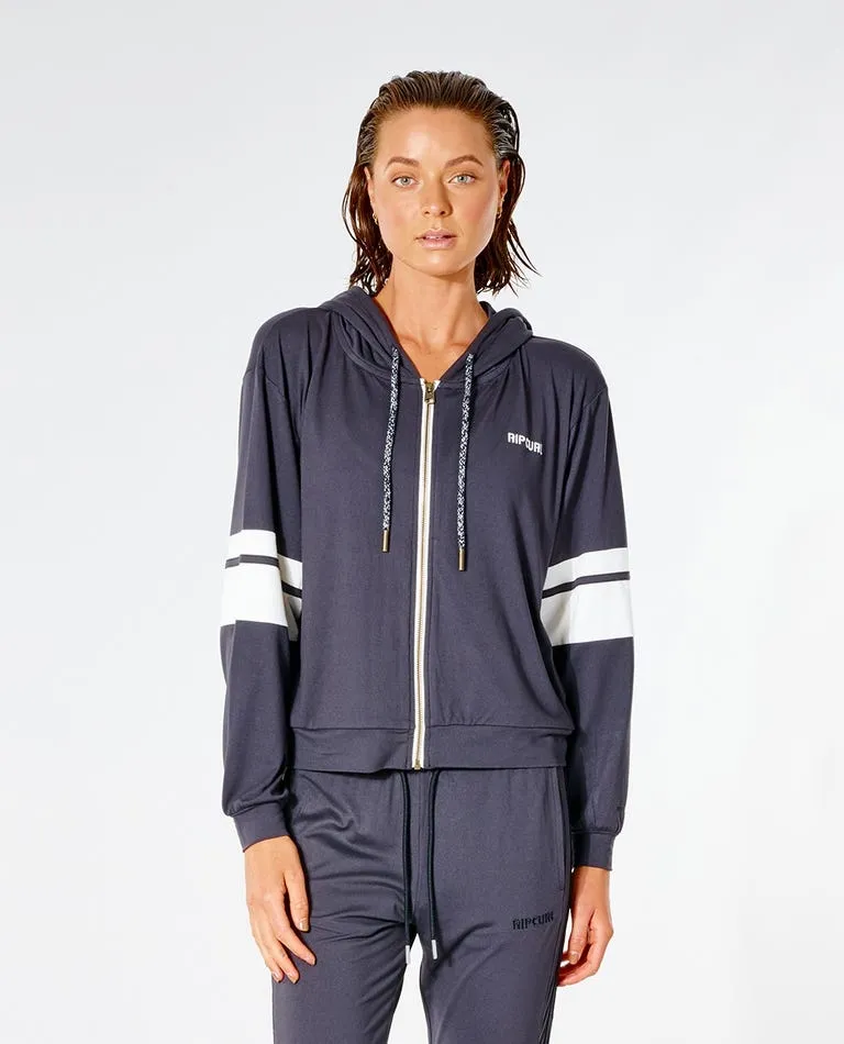 Rip Curl Run Swim Surf Zip Thru Jacket-Washed Black