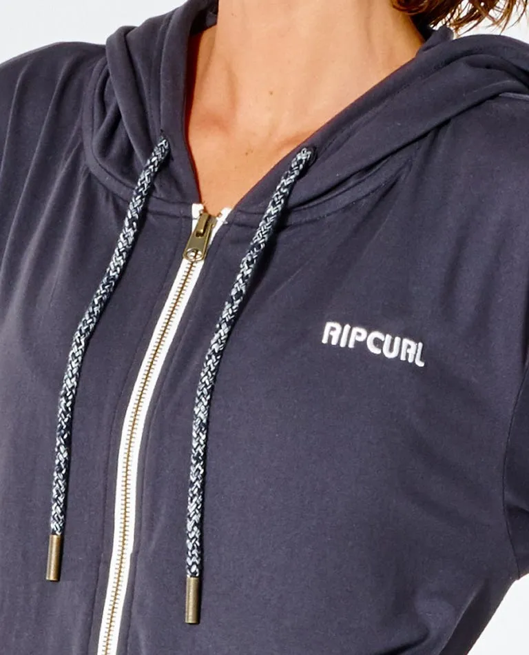 Rip Curl Run Swim Surf Zip Thru Jacket-Washed Black