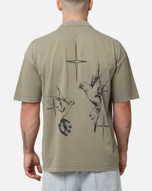 Saint Morta Destiny Rising Mock Neck T-Shirt Vintage Khaki