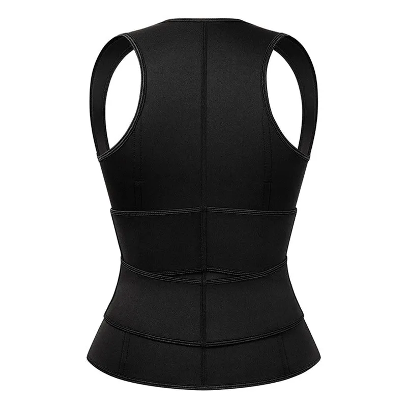 Sexy Ladie's Zippered Double Belts Waist Corset For Weight Loss Workout