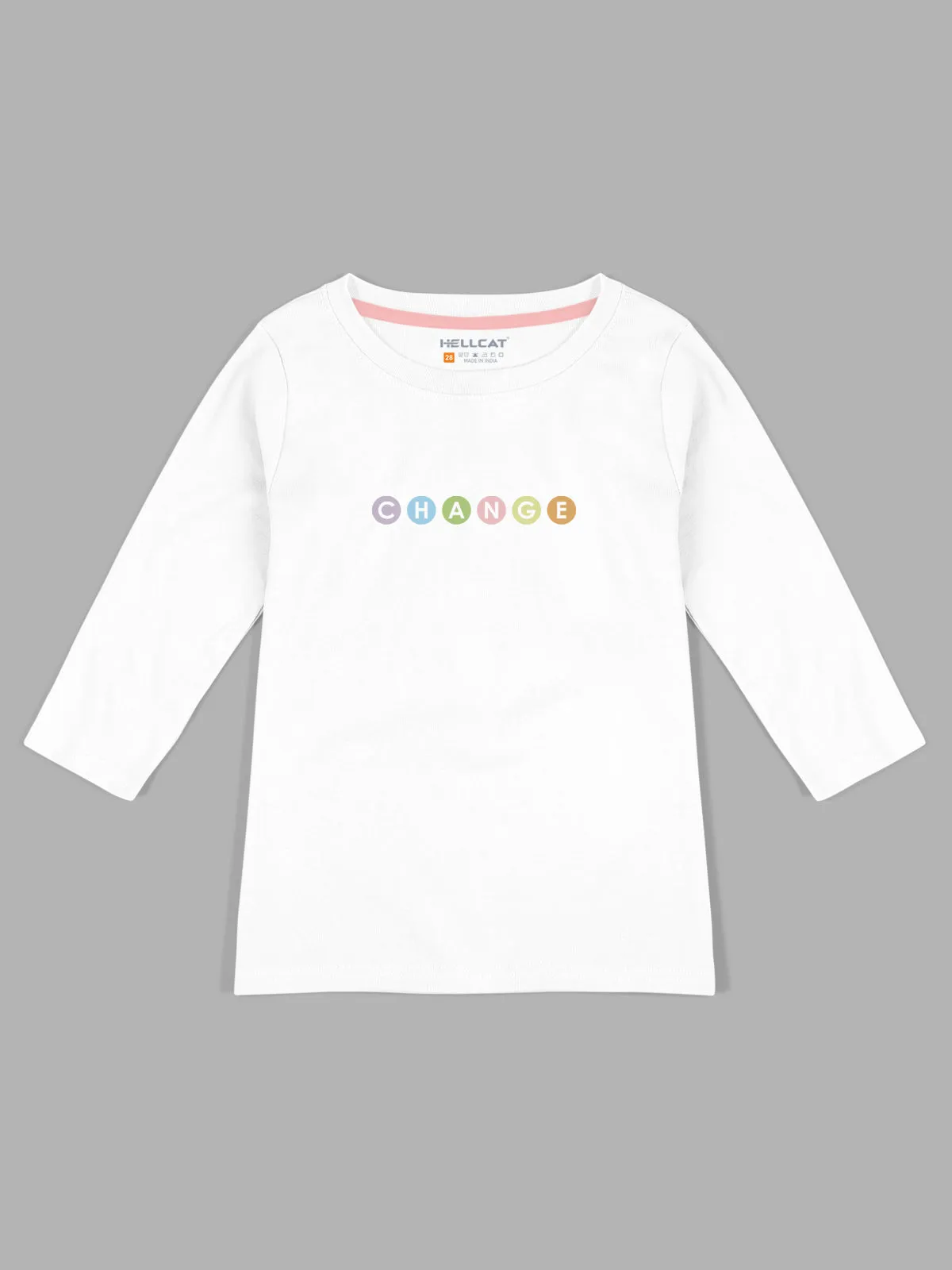 Shiny Printed Round Neck 3/4 Sleeve Tshirts / Tops for Girls.