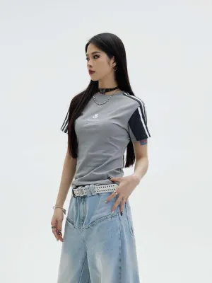 Sporty Tulip Print Line T-Shirt【s0000006756】