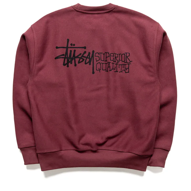 Stussy Superior Quality Crew - Oxblood