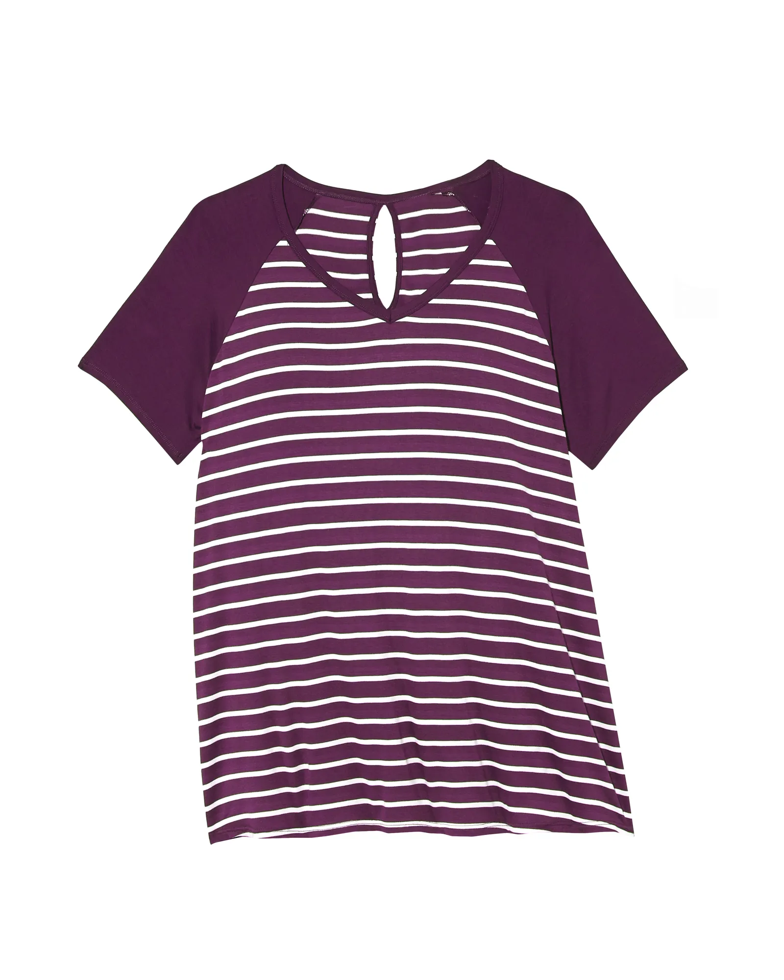 Tessie Split-Back Tee | Purple / White