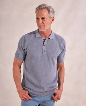 The Travis - Supima Cotton Rib Knit SS Polo - Grey