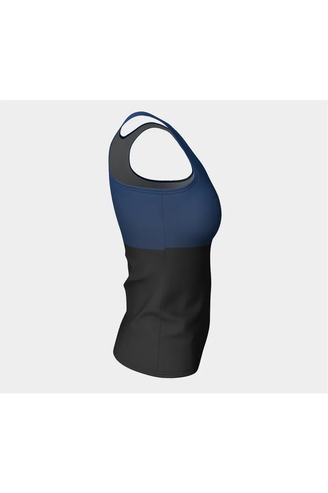 Two-Tone Blue Fitted Tank Top