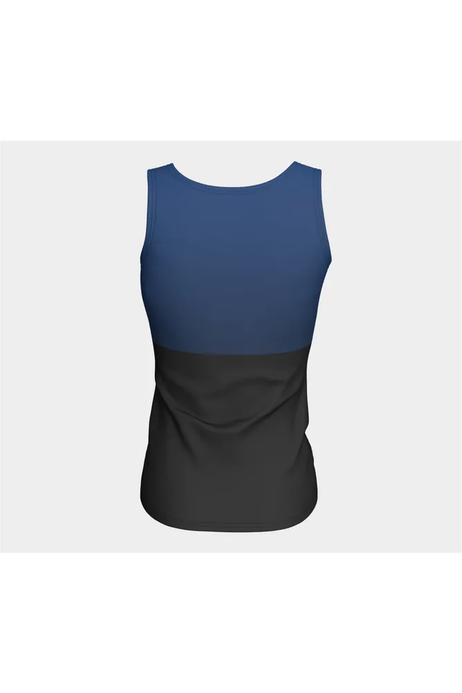 Two-Tone Blue Fitted Tank Top