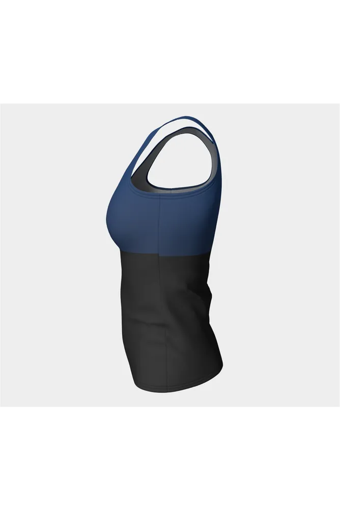 Two-Tone Blue Fitted Tank Top