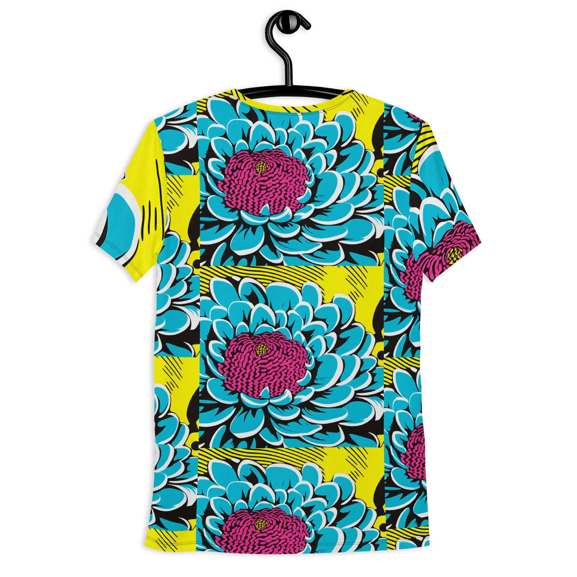 Upgrade Your Training Gear with Men's Pop Art BJJ Short Sleeve Rash Guard - Dahlia Print 002
