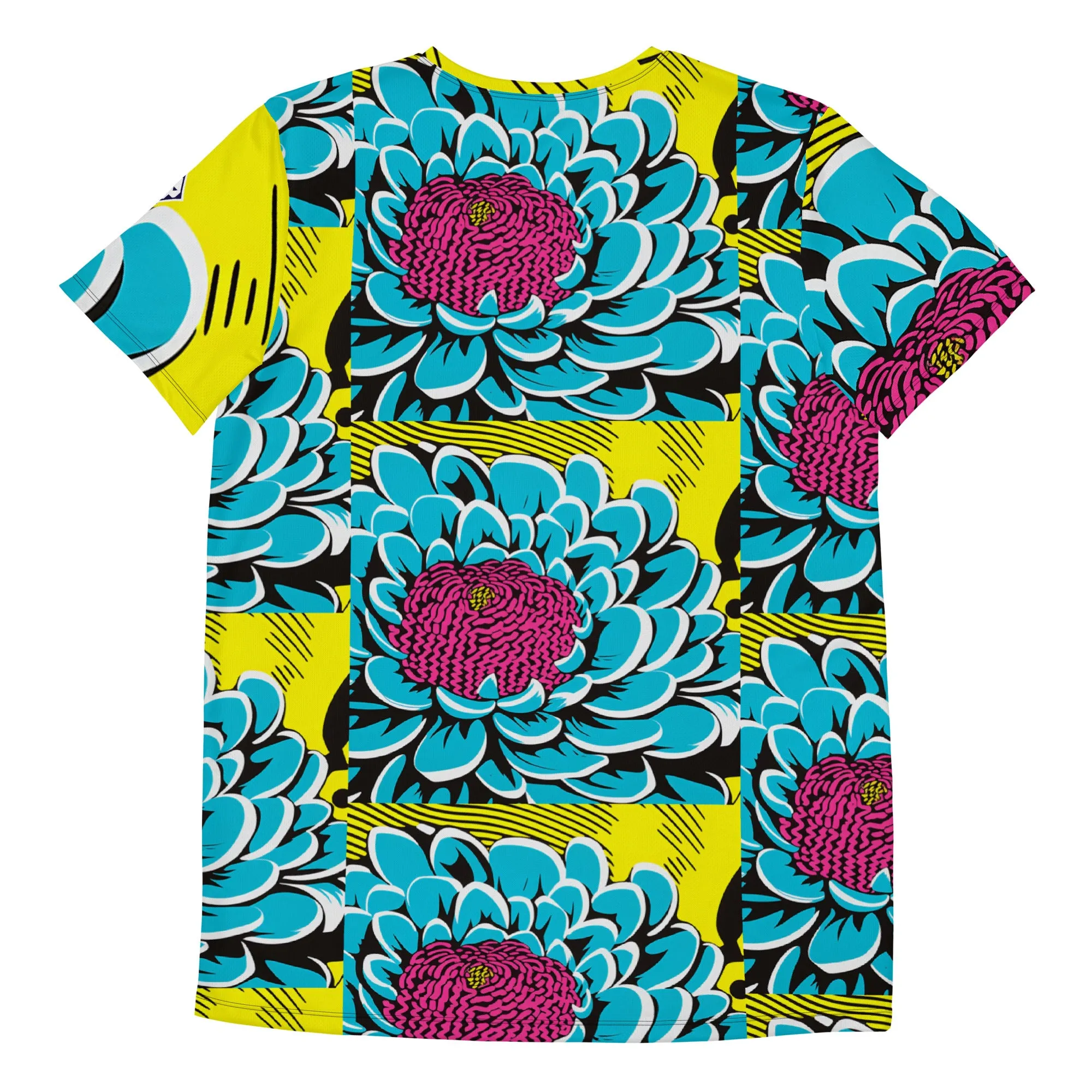 Upgrade Your Training Gear with Men's Pop Art BJJ Short Sleeve Rash Guard - Dahlia Print 002