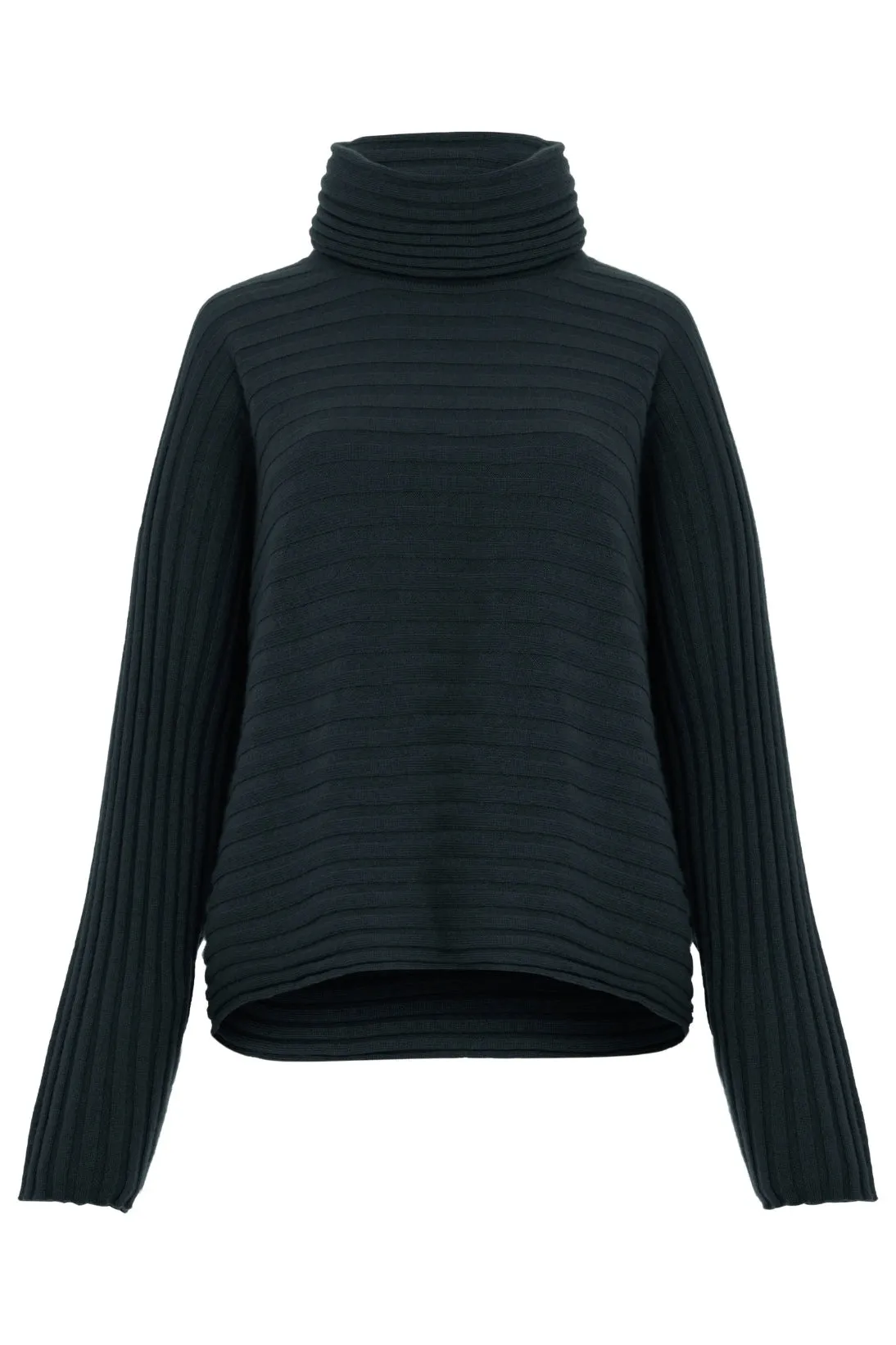 WIDE RIBBED RELAXED TURTLENECK