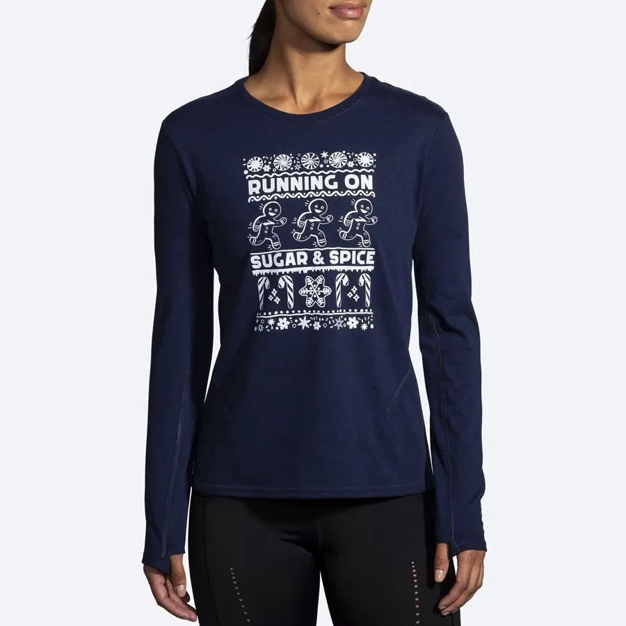 Women's Distance Long Sleeve 2.0 (Navy Run Merry)