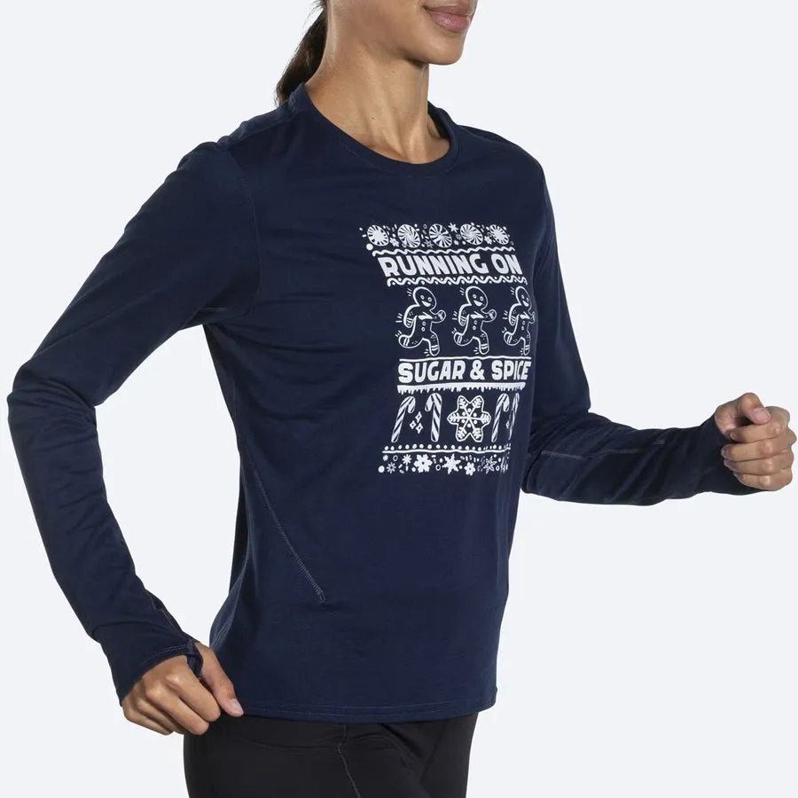 Women's Distance Long Sleeve 2.0 (Navy Run Merry)