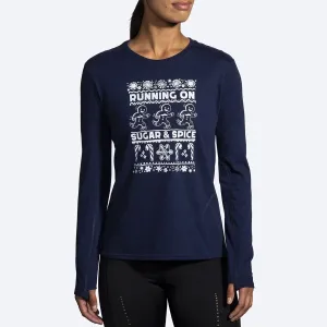 Women's Distance Long Sleeve 2.0 (Navy Run Merry)